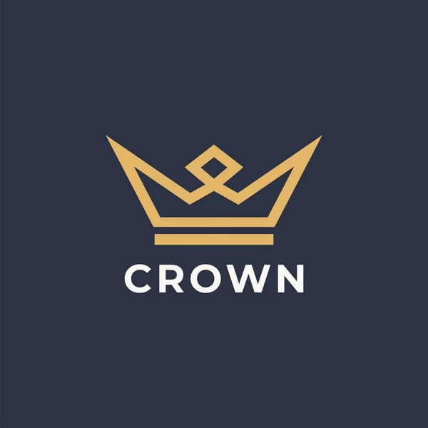 Vintage taç Logo Royal Kral Kraliçe soyut Logo tasarım vektör şablonu. Geometrik sembol logo kavramı simgesini.
