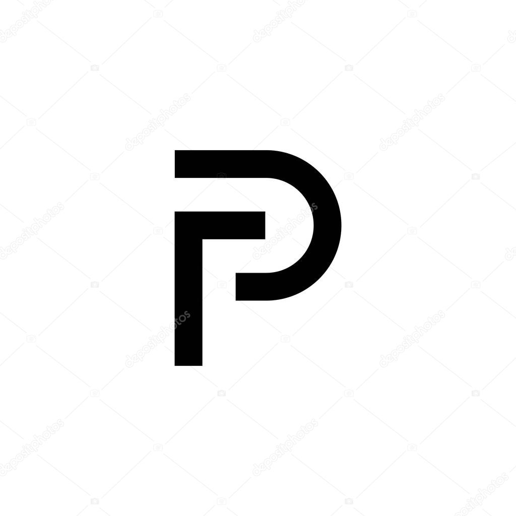 Professional and Minimalist Letter PR RP Logo Design