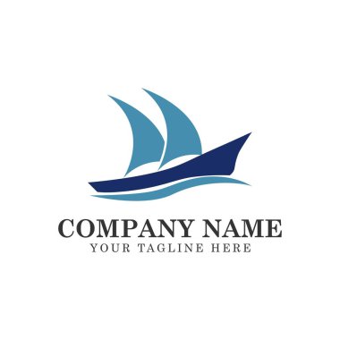 Yelken logosu vektör tasarım şablonu. Tekne logosu tasarımı.