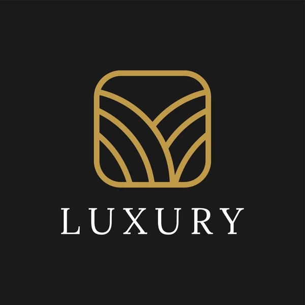 Luxusvilla Oder Vintage Logo Design Inspiration Mit Linienstil — Stockvektor