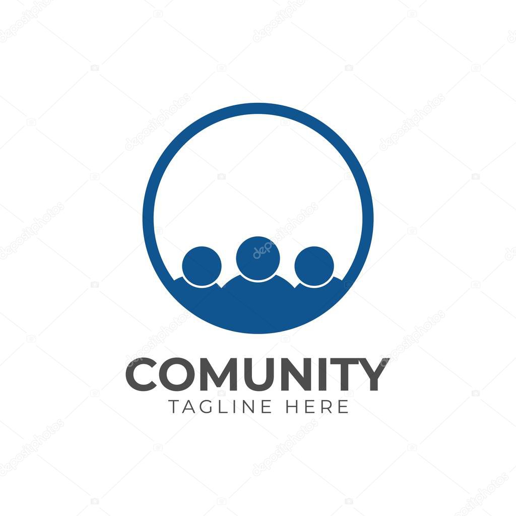 Creative people logo design template with circle