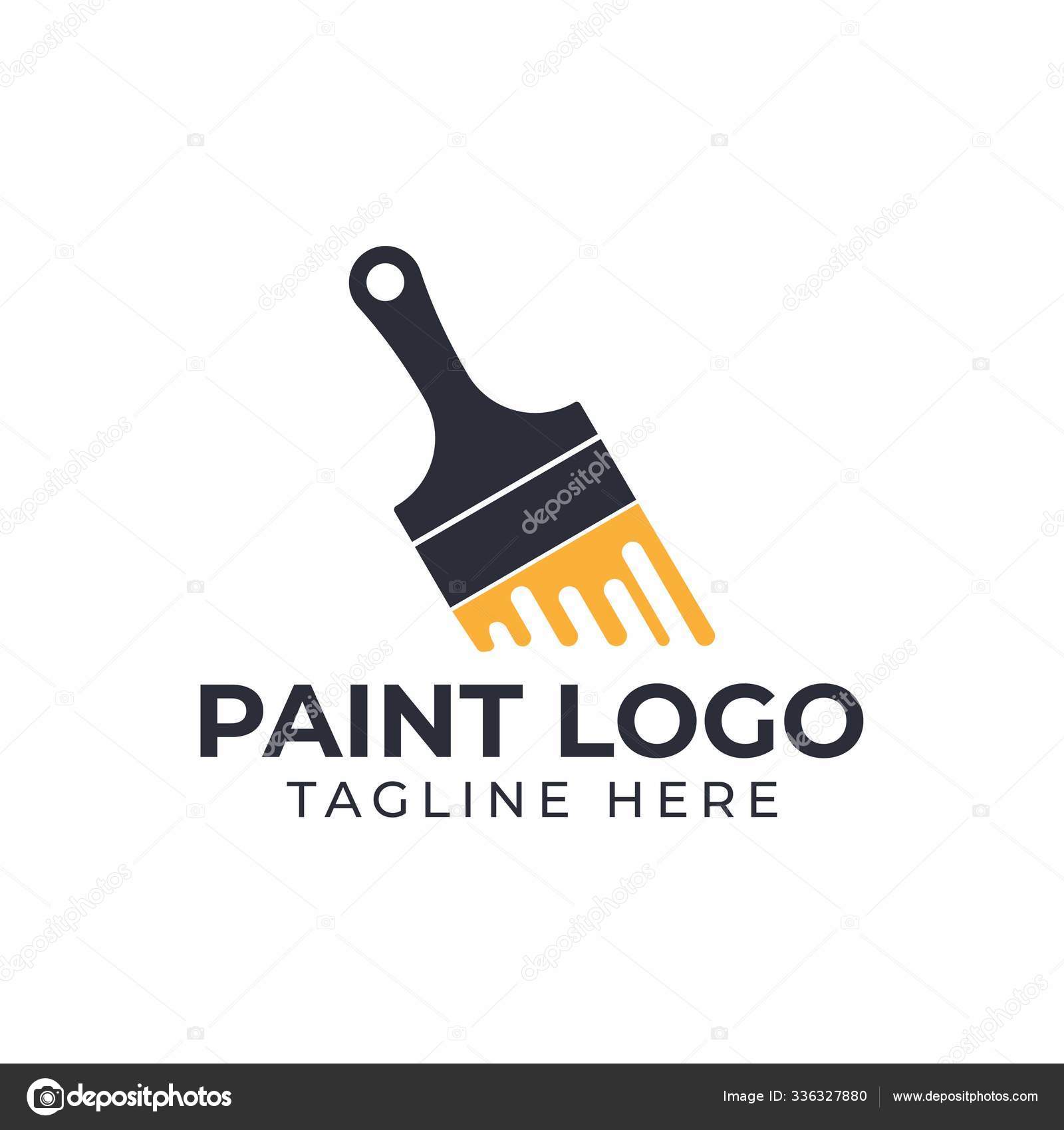 Paint Brush Logo Design Template Stock Vector Image by ©Adiheri #336327880