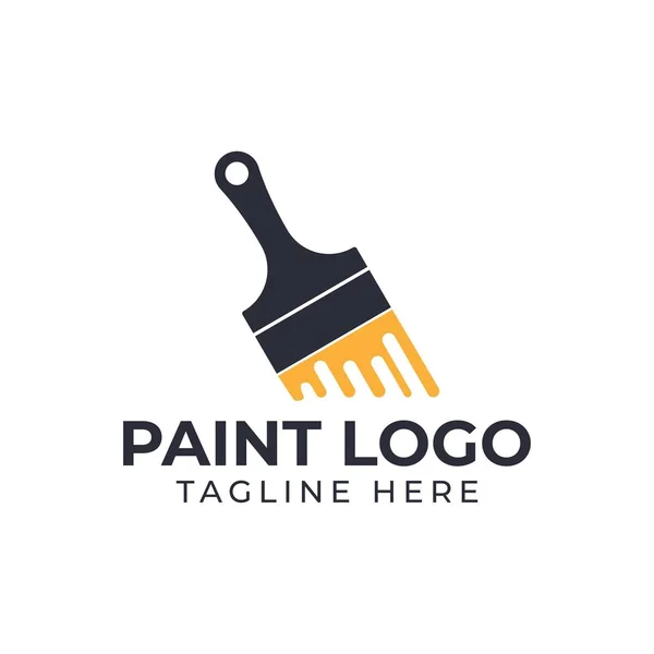Boya Fırçası Logo Tasarım Şablonu — Stok Vektör