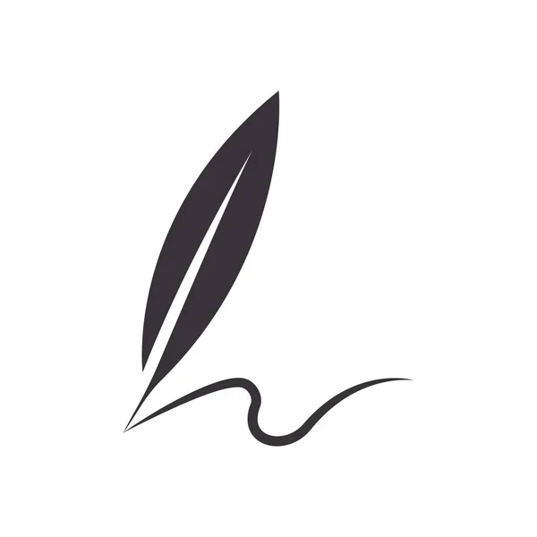 Fjäder Penna Logo Design Inspiration — Stock vektor