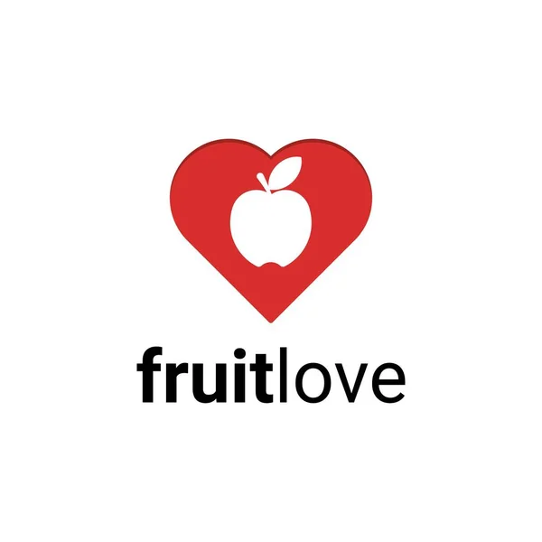 Φρούτα Και Αγάπη Bite Σήματα Για Χορτοφάγους Υγιής Σχεδιασμός Λογότυπο — Διανυσματικό Αρχείο