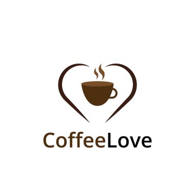 Coffee Love logo vektör illüstrasyonu