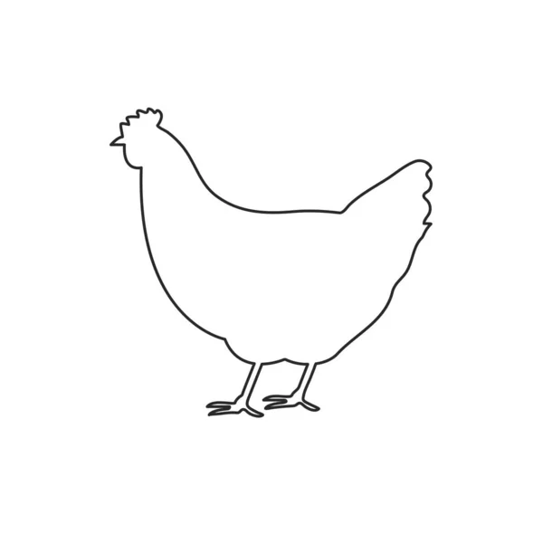 Векторный куриный силуэт на белом фоне — стоковый вектор