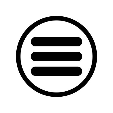 Uygulamalar ve web siteleri için kalın hamburger menü çubuğu çizgisi resim vektörü simgesi