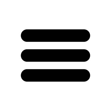 Thick hamburger menu bar line art vector icon for apps and websites clipart