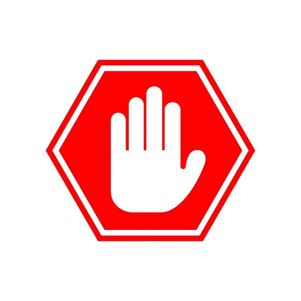 Hand Stop Icon Vector Sign Σύμβολο Διάνυσμα — Διανυσματικό Αρχείο