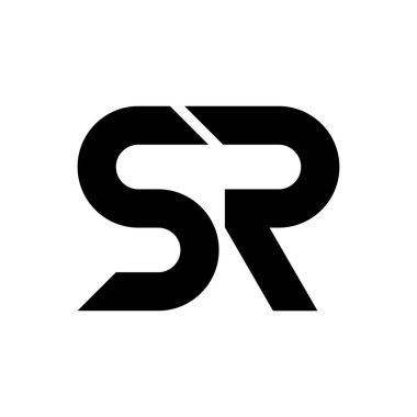 Sr ilk harf simgesi logo vektör tasarım şablonu