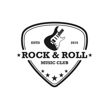 Rock & Roll retro logo vector clipart