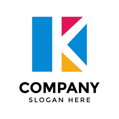 Mektup k simgesi Logo tasarım öğesi