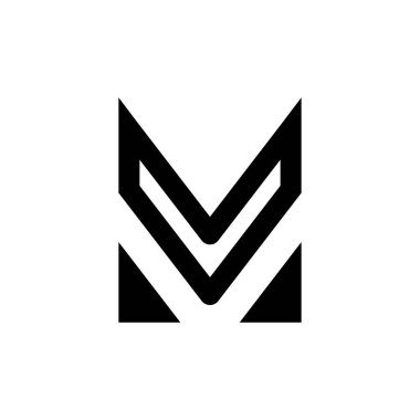 Monogram Harfi M İşletme Vektör Logosu Tasarım Şablonu