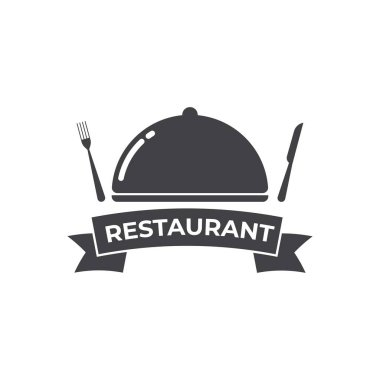 Restoran logosu tasarımı vektör çizimi