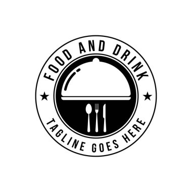 Restoran logosu tasarımı vektör çizimi