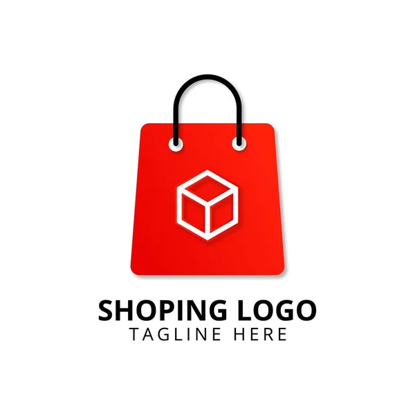 Modelo Vetor Ícone Logotipo Saco Compras — Vetor de Stock