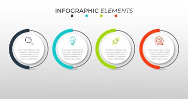 4 seçenek veya adımlı vektör bilgi tasarımı şablonu