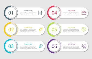 6 seçenekli vektör bilgi tasarım şablonu
