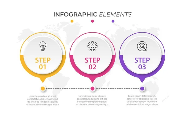 Modelo Design Infográfico Vetorial Com Opções Etapas — Vetor de Stock