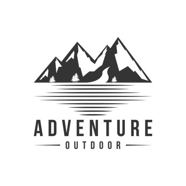 Dağ gezisi macera logosunun klasik rozeti.