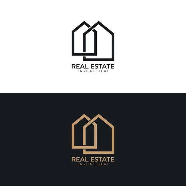 Real Estate Logo Business Card Template — Stock Vector