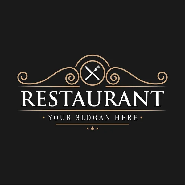 Logo Şablonu Nda Monogram Element Flourish Restoran Kulüp Butik Kafe — Stok Vektör