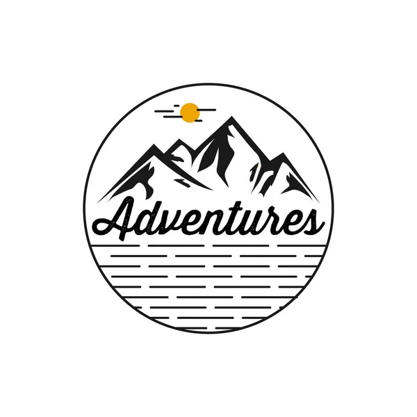 Logotipo Montanha Para Aventura Design Logotipo Livre — Vetor de Stock