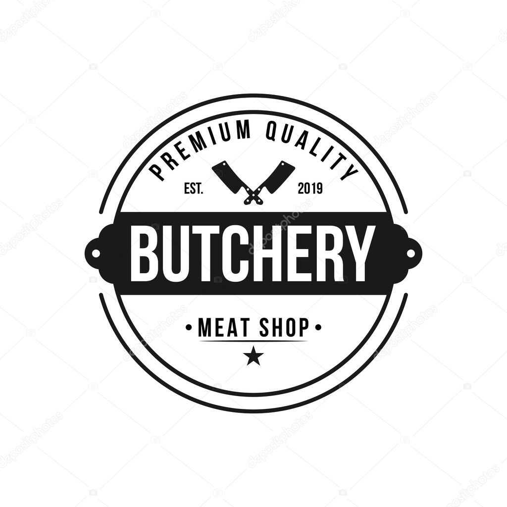 Butchery shop logo emblem.