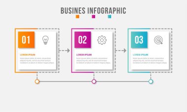 3 seçenekli sunum işi bilgi şablonu. Vektör illüstrasyonu.