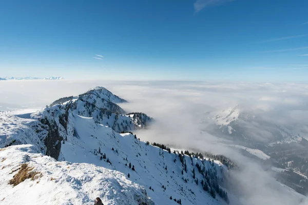 Fantástico Tour Raquetas Nieve Hochgrat Nagelfluhkette Allgau Baviera —  Fotos de Stock