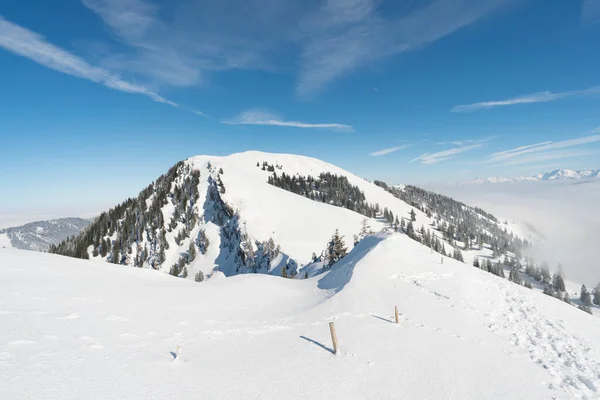 Fantástico Tour Raquetas Nieve Hochgrat Nagelfluhkette Allgau Baviera —  Fotos de Stock