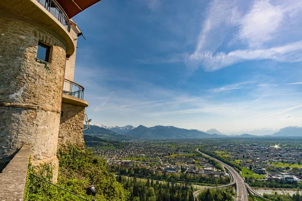 Fantastic View Bregenz Lake Constance Gebhardsberg Castle Restaurant — Stock Photo, Image