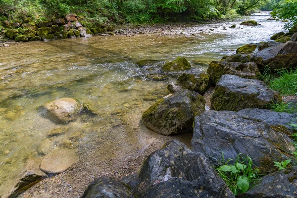 Fantástica Caminata Largo Ruta Senderismo Premium Wild Water Cerca Oberstaufen —  Fotos de Stock