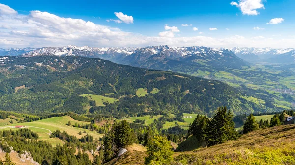 Randonnée Fantastique Sur Grunten Dans Allgau Burgberger Hornle Starzlachklamm Près — Photo