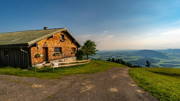 Spacer Wschodzie Słońca Immenstadt Allgau Szczyt Mittag Nagelfluhkette — Zdjęcie stockowe