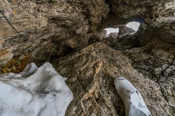 Vacker Vandring Och Klättra Till Zugspitze Nära Ehrwald Och Eibsee — Stockfoto