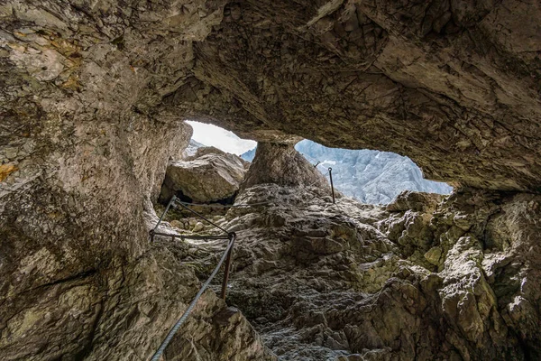 Vacker Vandring Och Klättra Till Zugspitze Nära Ehrwald Och Eibsee — Stockfoto