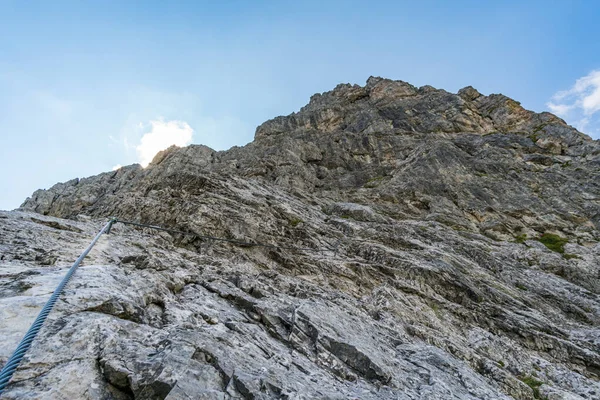 Tour Montagne Sur Face Nord Lachenspitze Ferrata Lachenspitze Montée Vilsalpsee — Photo