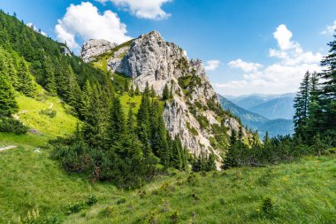 Ferrata üzerinden Rote Fluh ve Friedberg üzerinden Tannheim dağlarındaki Scharschrofen 'e dağ turu.