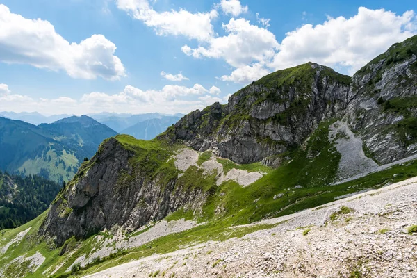 Passeio Montanha Sobre Rote Fluh Friedberg Ferrata Para Scharschrofen Nas — Fotografia de Stock