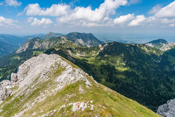 Passeio Montanha Sobre Rote Fluh Friedberg Ferrata Para Scharschrofen Nas — Fotografia de Stock