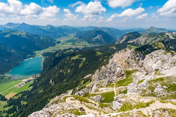 Randonnée Montagne Sur Rote Fluh Friedberg Ferrata Jusqu Scharschrofen Dans — Photo