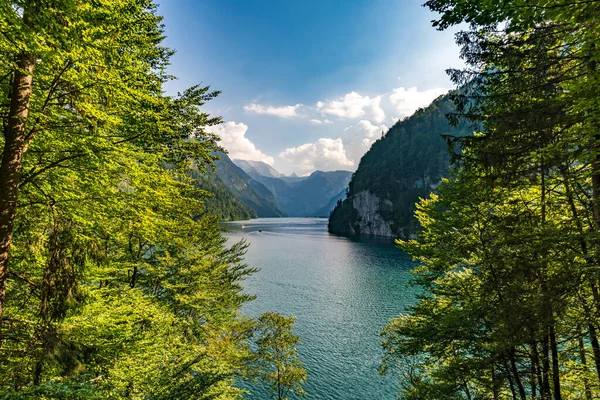 The Malerwinkel is a popular vantage point on the Konigssee near Schonau, Berchtesgadener Land, Bavaria