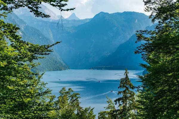 The Malerwinkel is a popular vantage point on the Konigssee near Schonau, Berchtesgadener Land, Bavaria