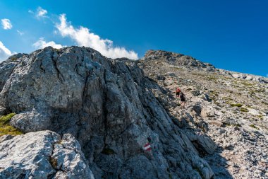 Berchtesgaden Alplerinde Watzmann 'da güzel bir dağ turu.