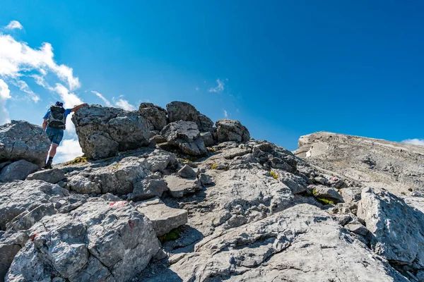 Belle Randonnée Montagne Sur Watzmann Dans Les Alpes Berchtesgaden — Photo