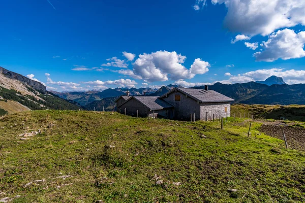 Fantasztikus Túra Hohe Ifen Kleinwalsertal Allgau Alpokban — Stock Fotó