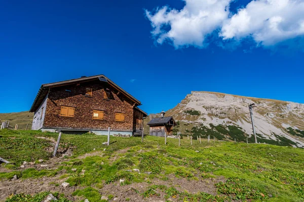 Fantasztikus Túra Hohe Ifen Kleinwalsertal Allgau Alpokban — Stock Fotó