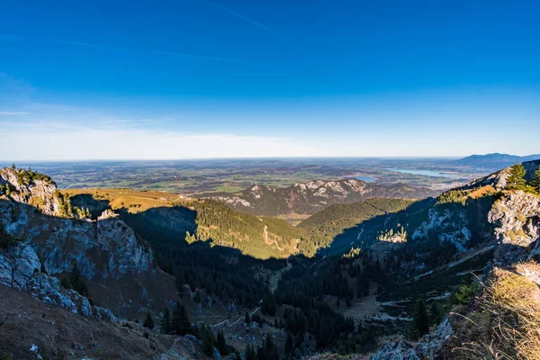 Belo Passeio Montanha Para Aggenstein Pôr Sol Tannheimer Tal — Fotografia de Stock